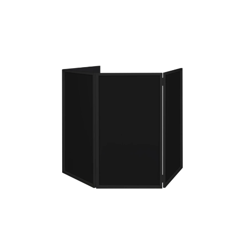 ProX XF-LUNA BLK LUNA DJ Facade 5 Panel Curved with Black White Scrim Kit  Black Hardware
