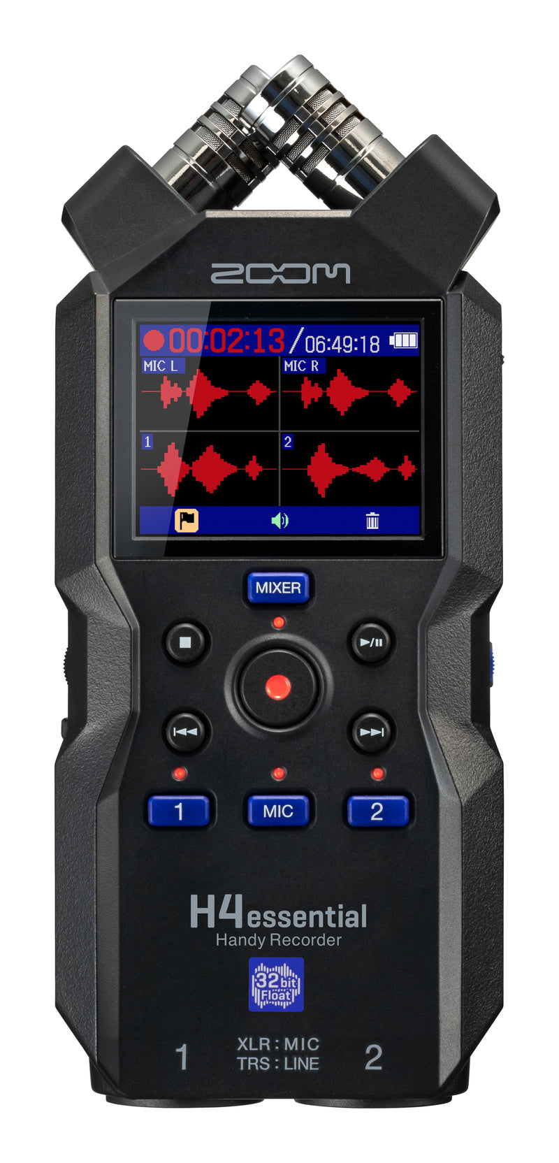 Zoom H4ESSENTIAL 4-Track 32-Bit Float Recorder With Built-In XY Mic System