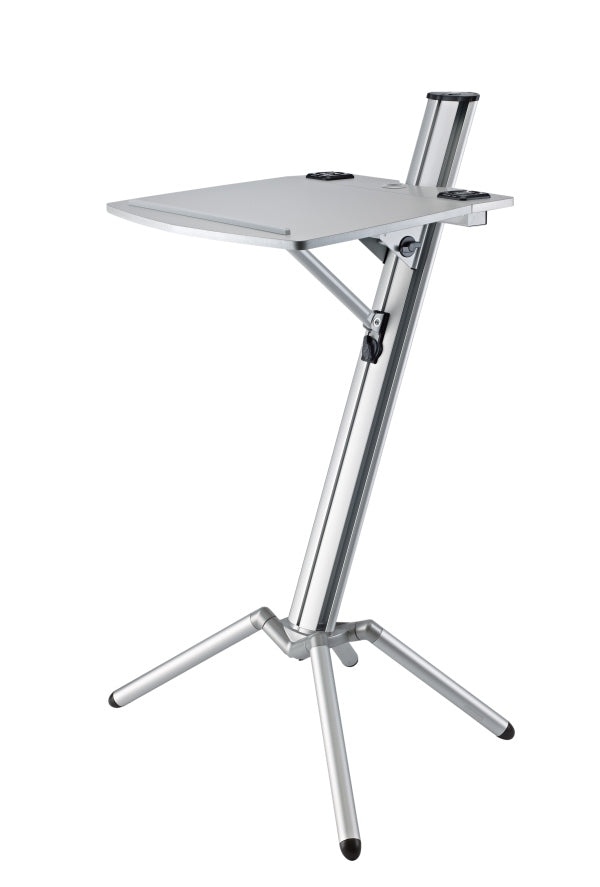 K&M OVATION PRO Lectern with Sloping Desk (Silver)