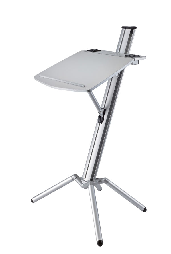 K&M OVATION PRO Lectern with Sloping Desk (Silver)