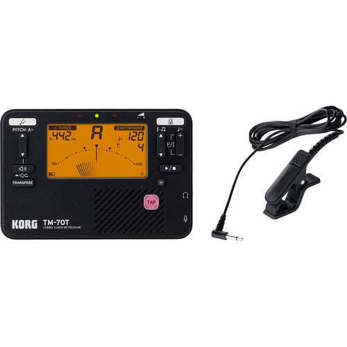 Korg TM70C Handheld Tuner and Metronome with CM-400 Contact Microphone  (Black)