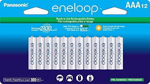 Panasonic Eneloop BK4MCCA12FA Ni-Mh Pre-Charged Rechargeable AAA Batteries - 12 Pack