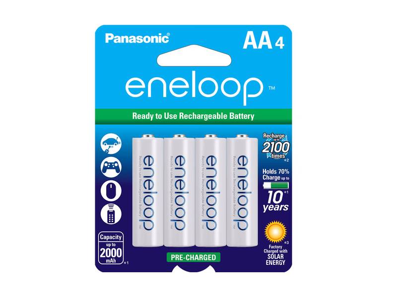 Panasonic Eneloop BK3MCCA4BA AA Rechargeable Ni-MH Batteries