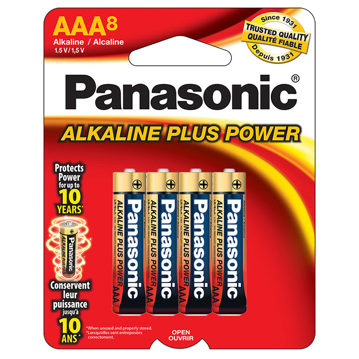 Panasonic AM4PA8B Alkaline Plus AAA Batteries - 8 Pack
