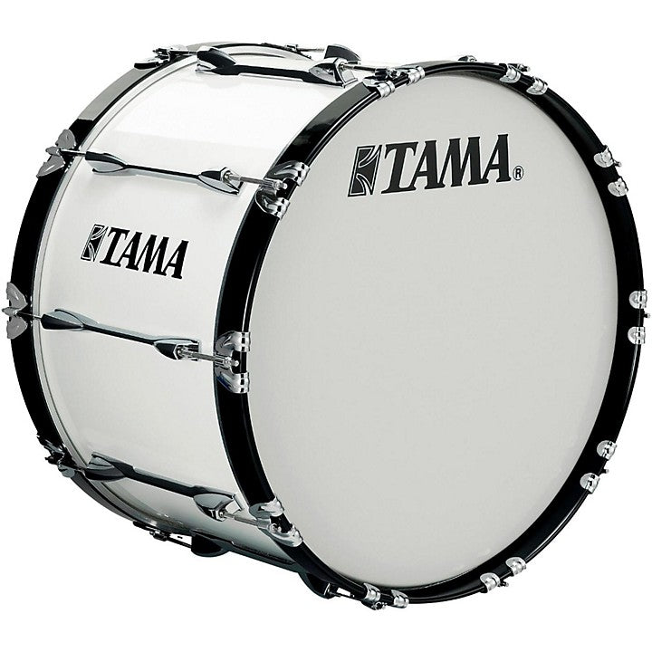 Tama R2414BKXSGW Starlight Marching Bass Drum with Carrier - 24"x14" (Sugar White)