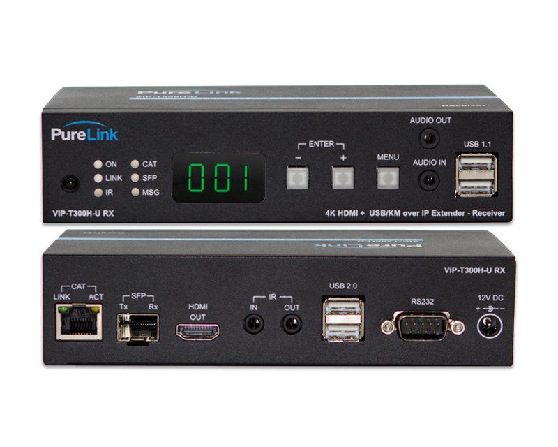 PureLink VIP-EXT-T300-1 Ultra HD 4K HDMI & USB/KM over IP CAT/Fiber Extension System - TAA Compliant