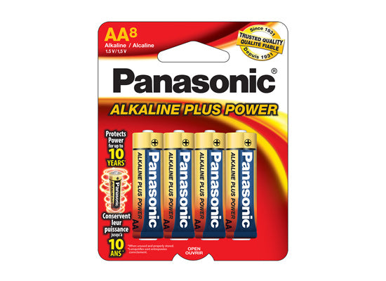 Panasonic AM3PA8B Alkaline Plus AA Batteries - 8 Pack