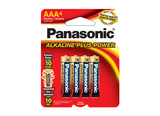 Panasonic AM4PA4B Alkaline Plus AAA Batteries - 4 Pack