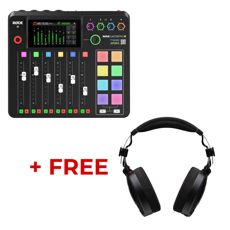 Rode RODECASTER PRO II Integrated Audio Production Studio + FREE NTH-100 Professional Over-Ear Headphones (BUNDLE)