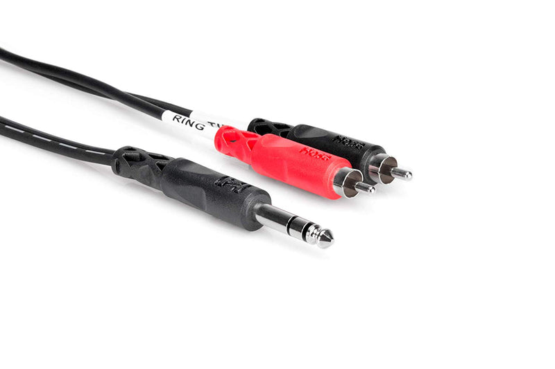 Hosa TRS-204 1/4 inch TRS to Dual RCA Insert Cable 4 Meters - Red One Music
