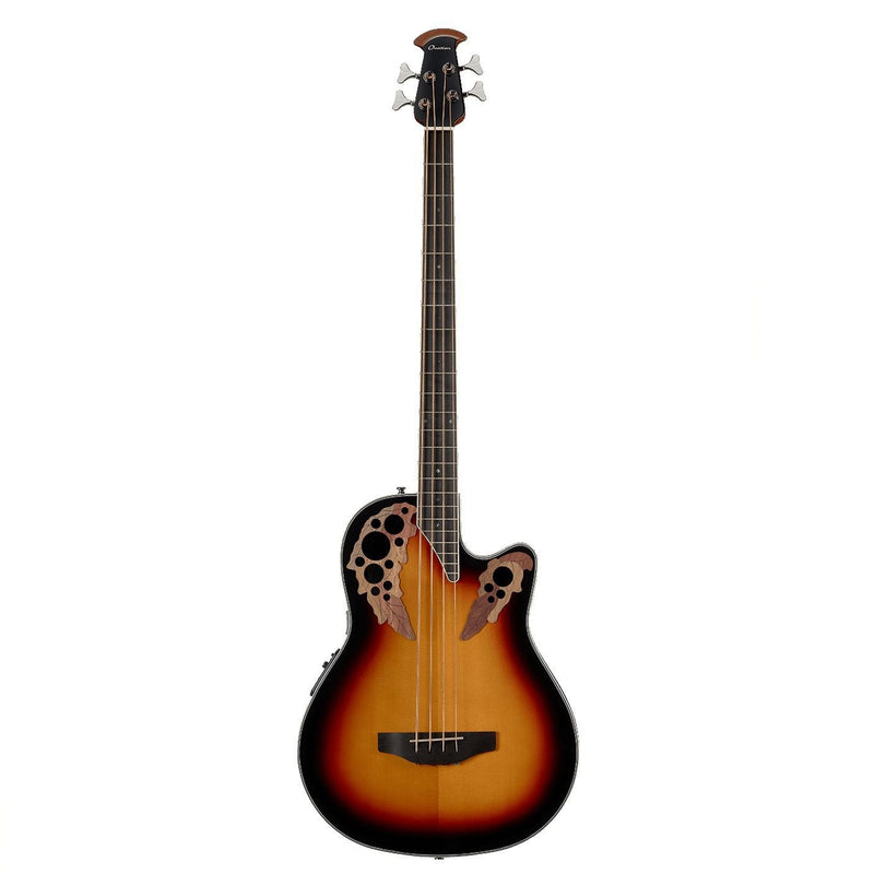 Ovation CEB44-1N Celebrity Elite Exotic® 4-String Acoustic-Electric Bass (Cognac Burst/Natural)