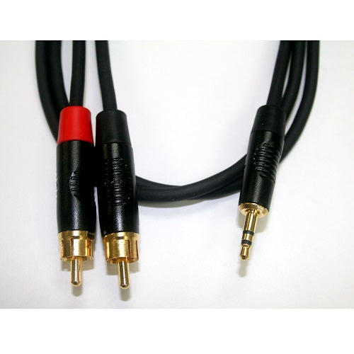 Digiflex HIN-1K-2R-3 1/8'' To RCA Cable 3-Feet - Red One Music