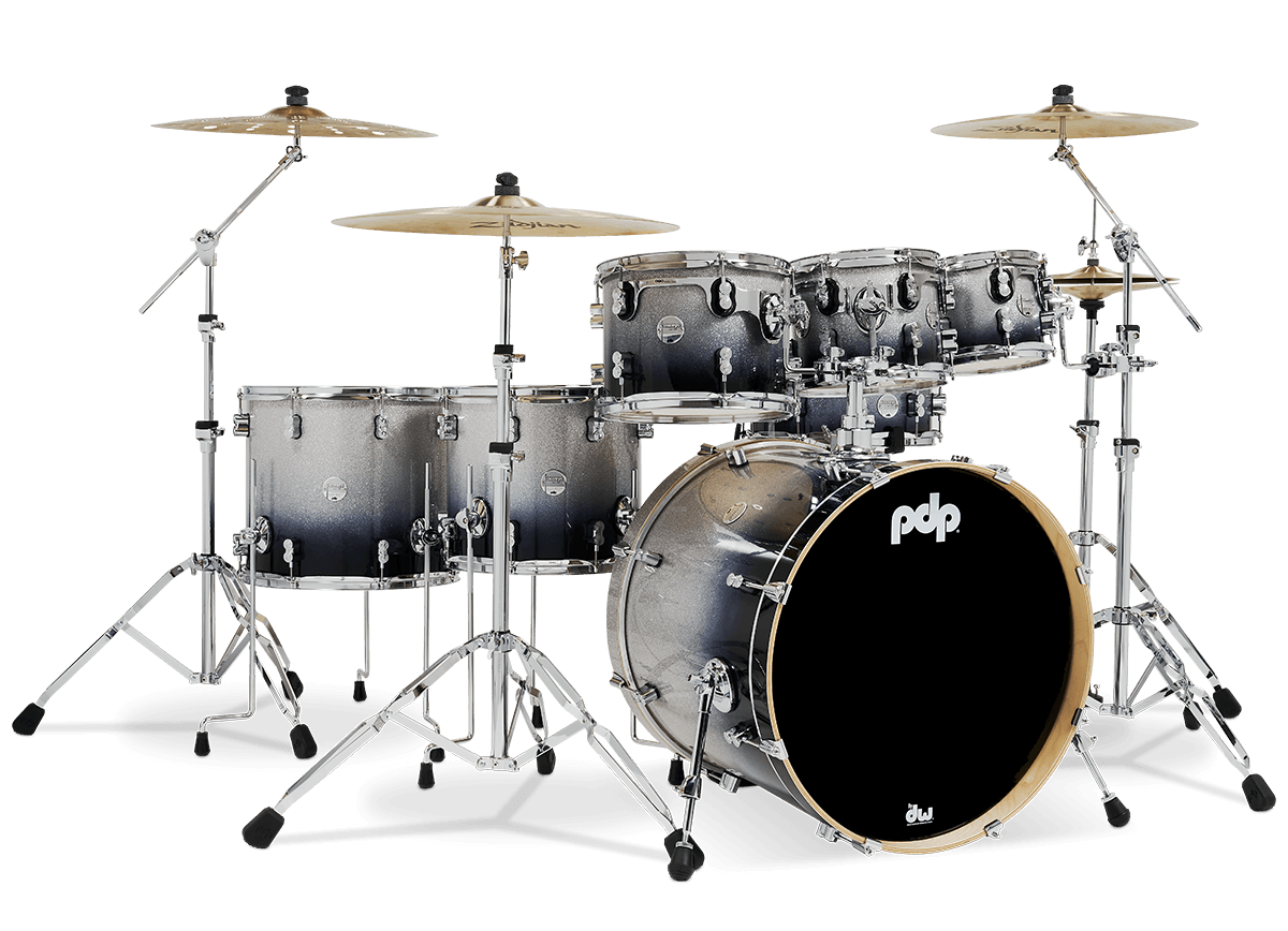 PDP PDCM2217SB Concept Maple 7-Piece Shell Pack Lacquer Finish - Silve