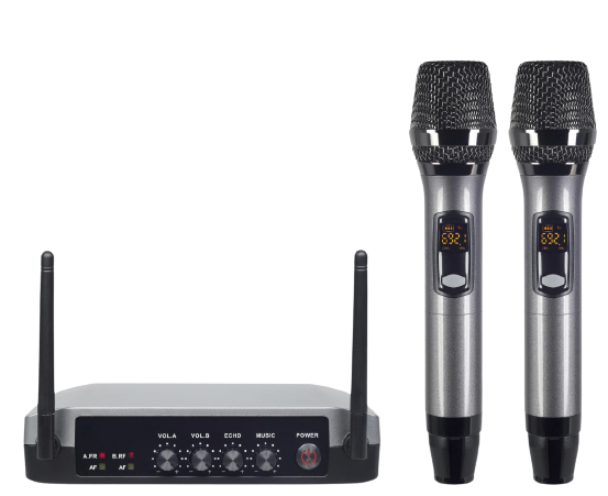 Music 8 M8-BT22 Double Wireless Microphone Karaoke BT Wireless w/ Echo