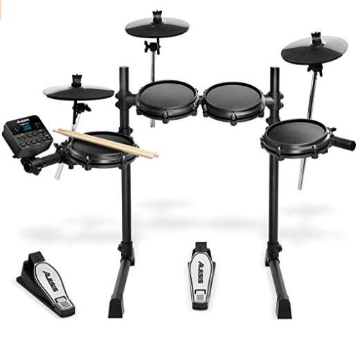 Alesis Turbo Mesh Kit Seven-Piece Electronic Drum Kit with Mesh Heads - Red One Music
