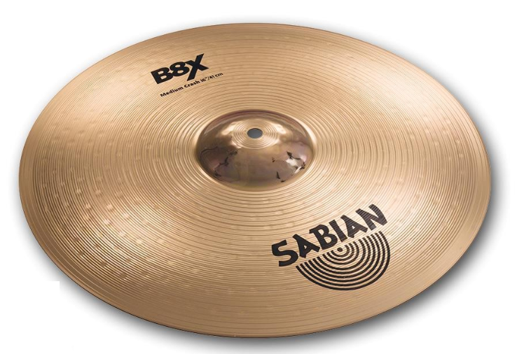 Sabian 41808X 18" B8X Medium Crash Cymbal - Red One Music