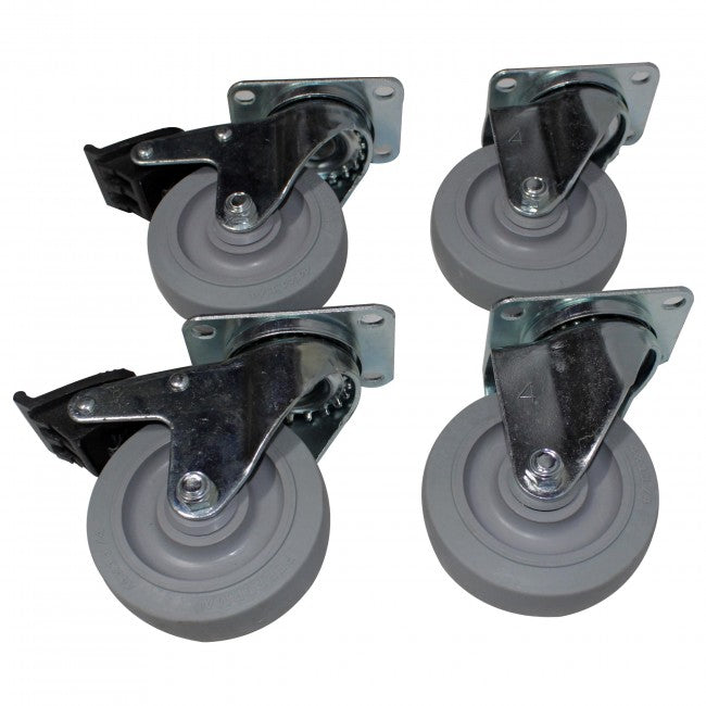 ProX X-CASTER-4-GRAY 4" Grey Casters (Set of 4 - 2 Locking)