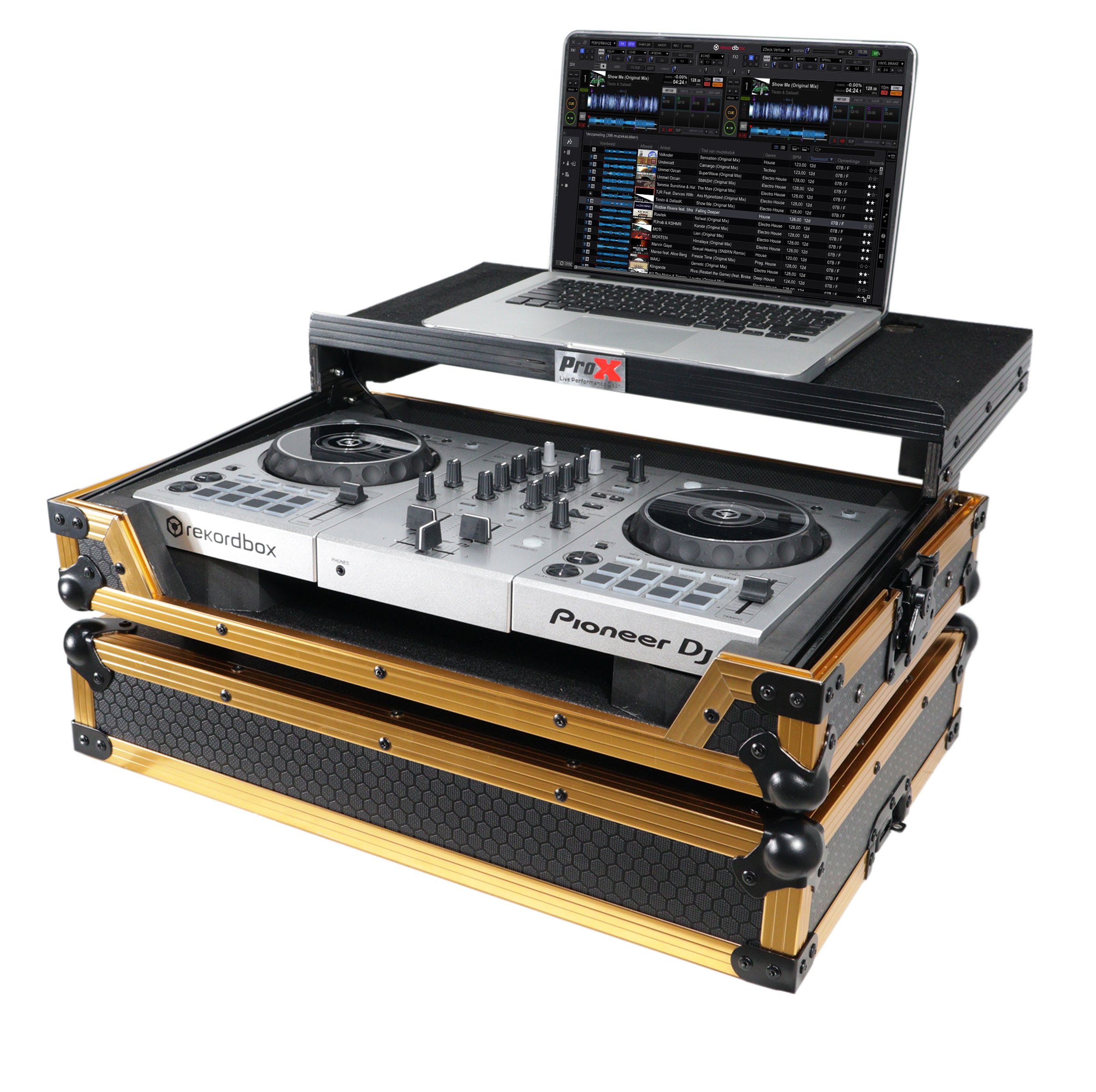 ProX X-DDJSB3 LT GLD LED ATA Flight Case for Pioneer DDJ-SB3 & DDJ-400