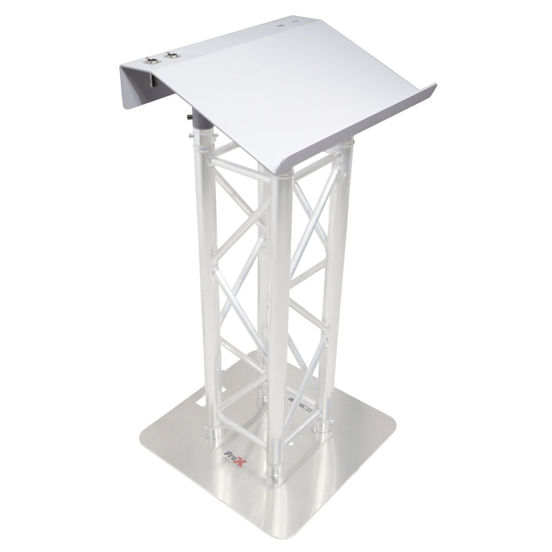 ProX XT-LECTERN24 WH Truss Lectern 24" Aluminum Fits F34 w/ 4x Punched for D-Series Connectors (White Finish)