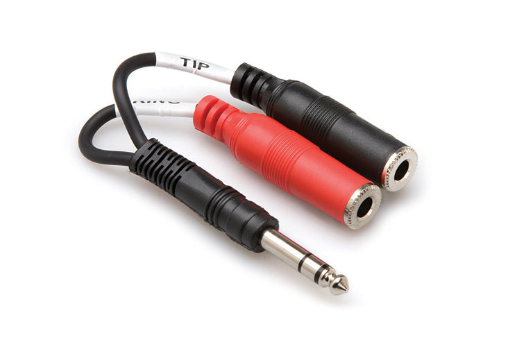 Hosa YYP-117 1/4 IN TRS To Dual 1/4 in TSF - Red One Music