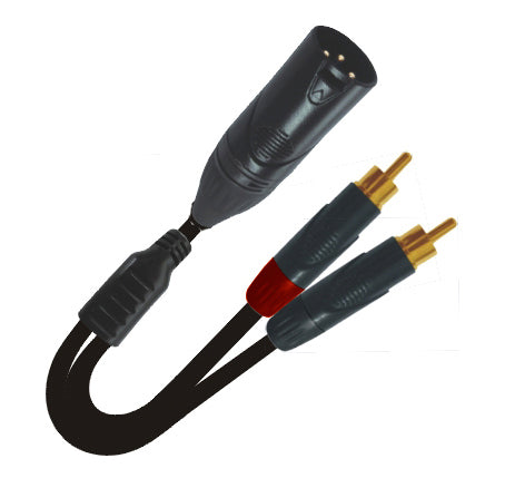 ProX XC-XMYRCA03 3 Ft. High Performance Audio Y Cable XLR-M to Dual RCA