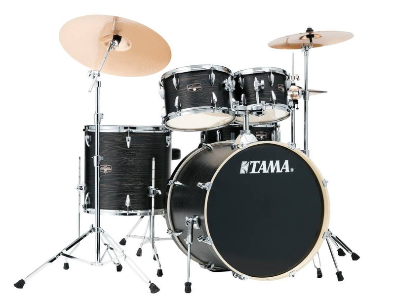 Tama IE52CBOW Imperialstar 5-Piece Complete Drum Set (Black Oak Wrap)
