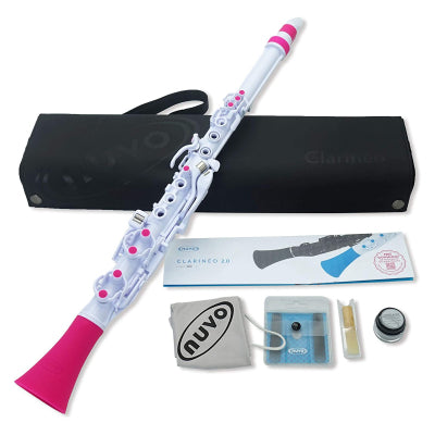 Nuvo N120CLPK Clarineo 2.0 Clarinet Kit (White/Pink)