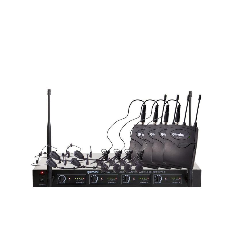 Gemini UHF 04HL S1234 Four Channel Wireless System Includes UHF Recei