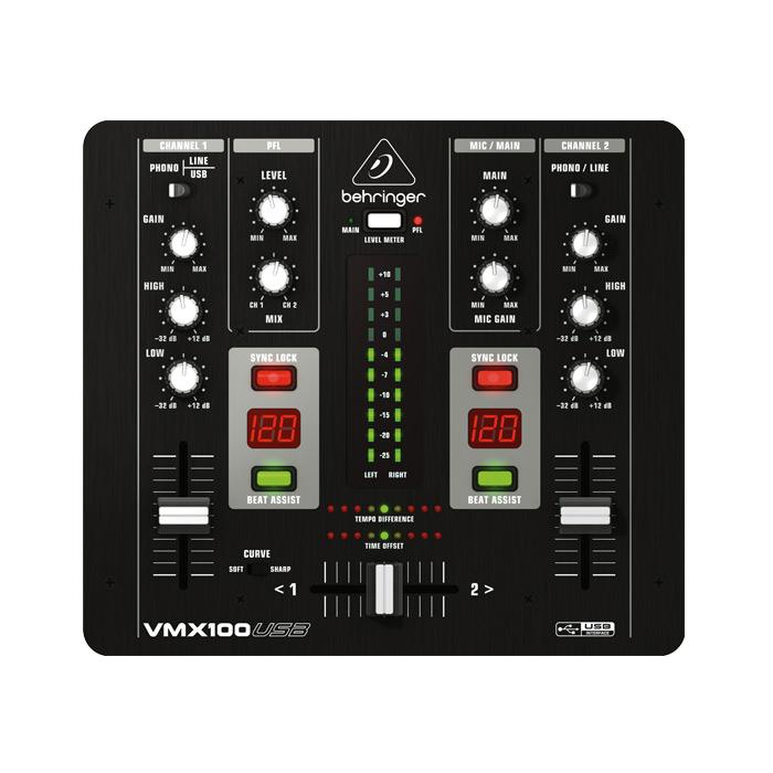 Behringer VMX100USB 2-Channel Dj Mixer With Usb Interface Bpm Counter