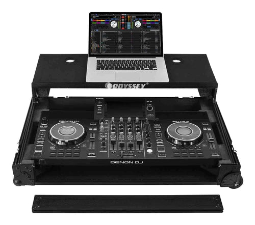 Odyssey 810SC4M DJ Flight Case w/Glide Style Laptop Platform for Denon DJ SC LIVE 4 I-Board