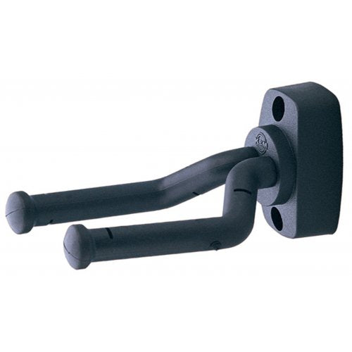 K&M 16280 Wall Mount Guitar Hook Front Facing Yoke (Black)