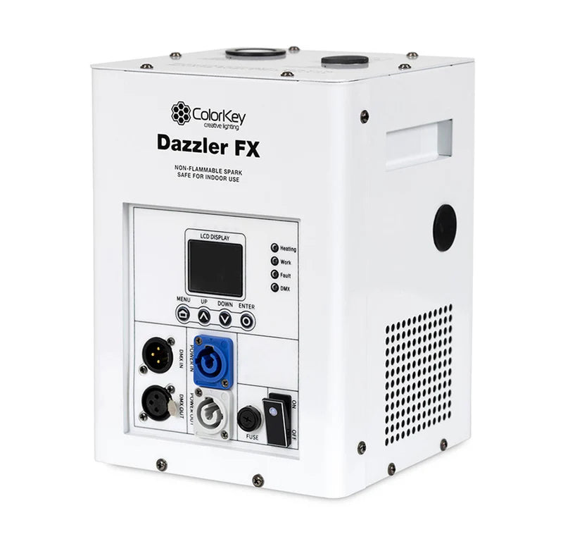 ColorKey CKU-7713 Dazzler FX MK2 600W Cold Spark Machine Bundle with Road Case 2-Pack (White)