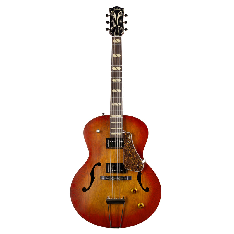 Godin Guitars 5TH AVENUE JUMBO Guitare électrique semi-creuse (HB Memphis Sun)