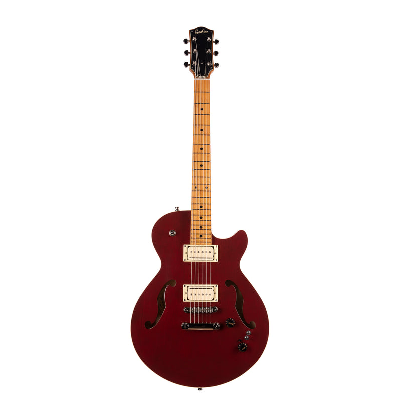 Godin Guitars MONTREAL PREMIERE PRO Semi Hollow-Body Electric Guitar (Aztek Red)