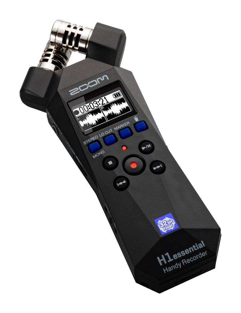 Zoom H1ESSENTIAL 32-Bit Float Stereo Recorder with Built-In XY Microphones