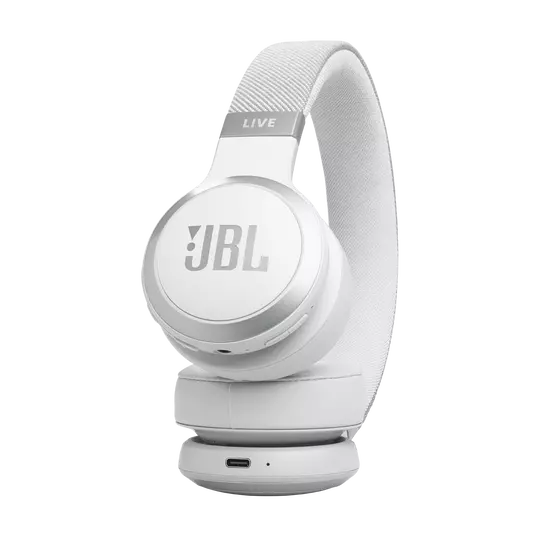 JBL LIVE 670NC Noise-Cancelling On-Ear Wireless Headphones (White)