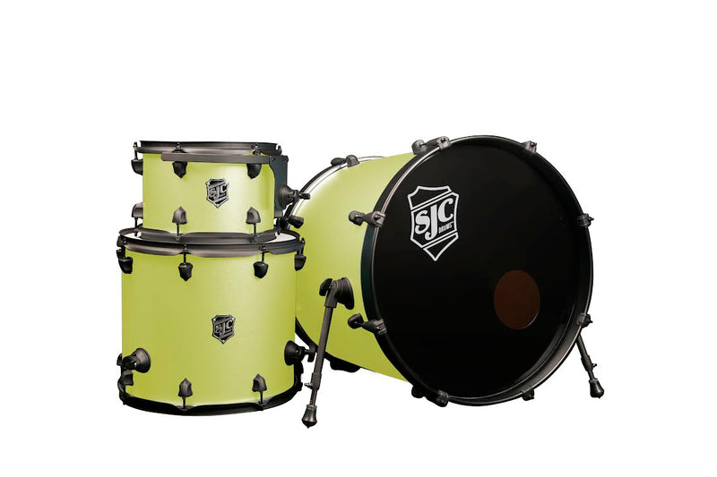 SJC Drums PFK322FBSLWBJ Pathfinder Series Pack de 3 coques (Sublime Lime Black)