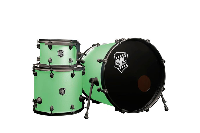 SJC Drums PFK322FBCMWBJ Pathfinder Series Pack de 3 coques (Cosmic Mint Black)