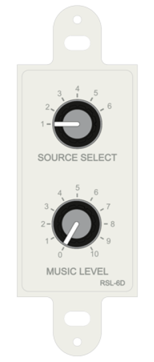 Cloud Electronics RSL-6DW Remote Volume Level Select Plate (White)