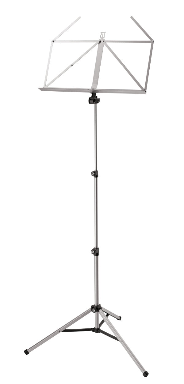 K&M 10065 3-Piece Folding Music Stand w/Wide Desk (Nickel)