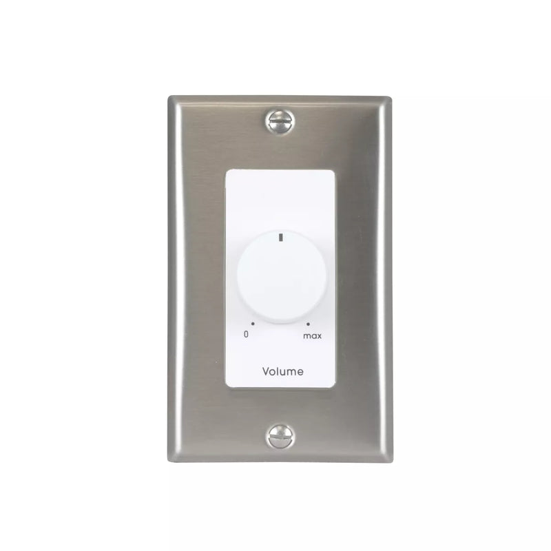 Lowell 100LVC-DSW ono Volume Control Wall Plate (SS/White) - 100W