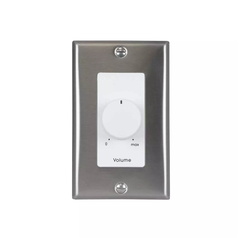 Lowell 10KLVC-DSW Potentiometer Wall Plate (White, Stainless Steel) - 10K Ohm