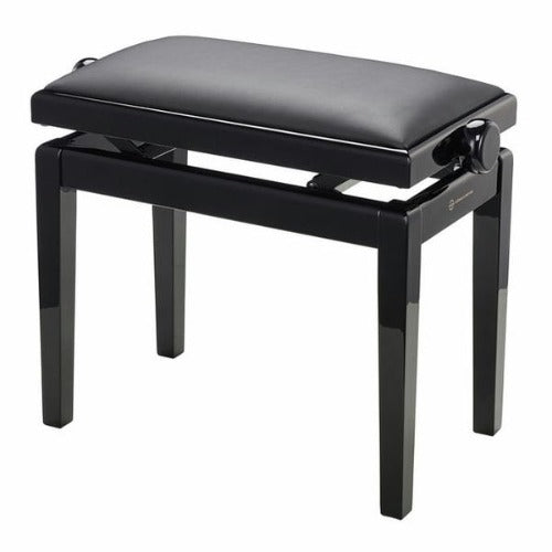 K&M 13990 Wooden Piano Bench w/Leatherette Seat (Gloss Black)