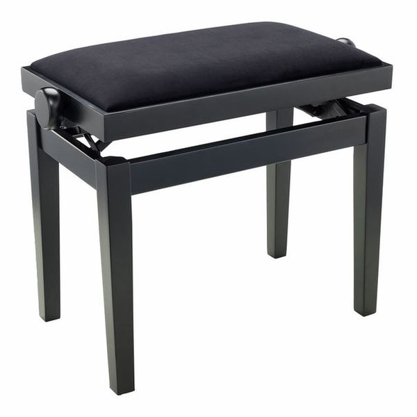 K&M 13900 Wooden Piano Bench w/Velvet Seat (Matte Black)