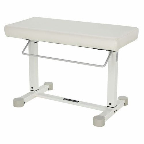 K&M 14080 Pneumatic Steel Piano Bench w/Leatherette Seat (White)