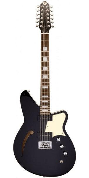 Reverend AIRWAVE 12 Semi Hollow-Body Electric Guitar (Midnight Black) - 12 Strings