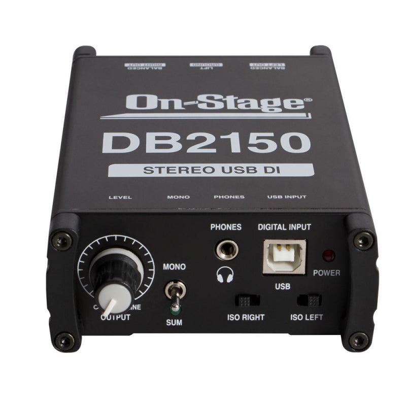 On-Stage DB2150 Stereo USB DI Box Stereo USB Direct Box