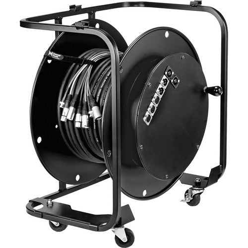 Theatrixx 13-03 Hannay Reels AV-2 3" Casters Installed Cable Storage (Black)