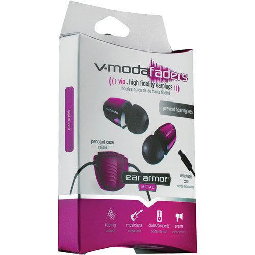 V-Moda FADERS VIP Tuned Earplugs Electro Pink Tuned Earplugs