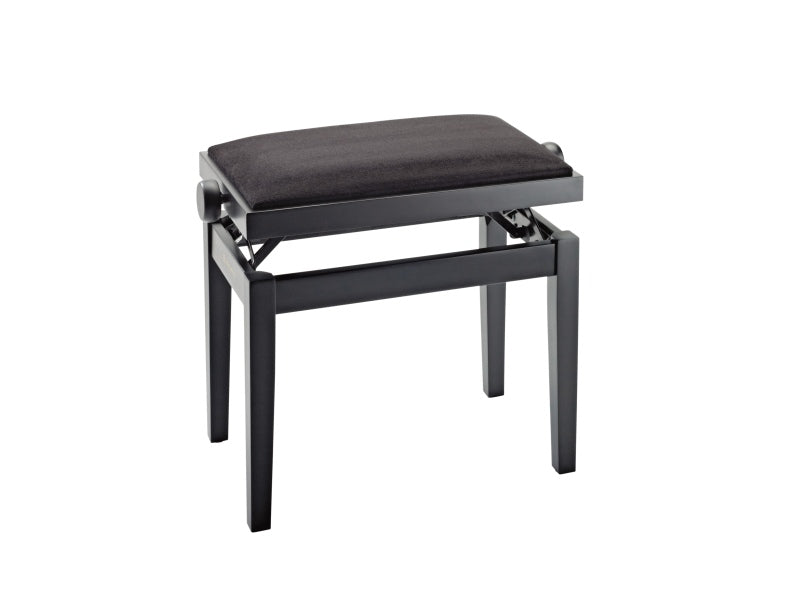 K&M 13900 Wooden Piano Bench w/Velvet Seat (Matte Black)